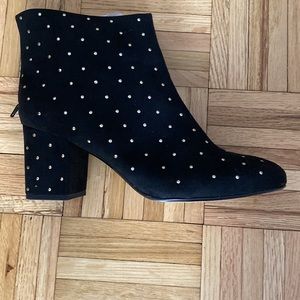 Like new! Loft black suede studded ankle boots.
